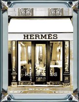 40 x 50 cm - Spiegellijst met prent - Hermes store - prent achter glas