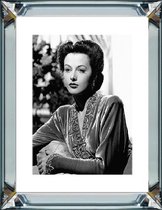 70 x 90 cm - Spiegellijst met prent - Hedy Lamarr - prent achter glas