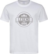 Wit T-Shirt met “ Legend sinds 1996 “ print Zilver  Size XS