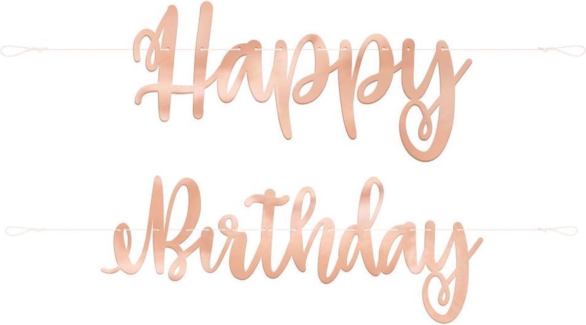 Happy BIrthday Letterslinger Rosé Goud 2,13m