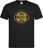 Zwart T-Shirt met “ Legend sinds 1996 “ print Goud Size S