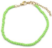 Armband Dames - Glaskralen - Lengte Verstelbaar 19-24 cm - Groen