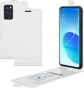 Voor OPPO Reno6 Pro 5G R64 Textuur Enkele Verticale Flip Lederen Beschermhoes met Kaartsleuven & Fotolijst (Wit)