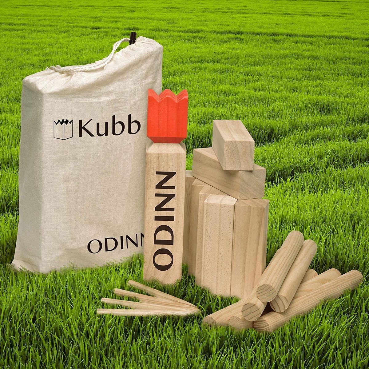 Toyfel XXL Kubb Spel Odinn – Buitenspel Houten Werpspel voor Kinderen en Volwassenen – ZweedsSchaak Outdoor Game – FSC® Dennenhout — afbeelding 3