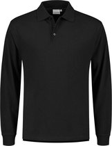 Santino Heren Poloshirt Matt – Werkshirt met lange mouw– Zwart maat XL