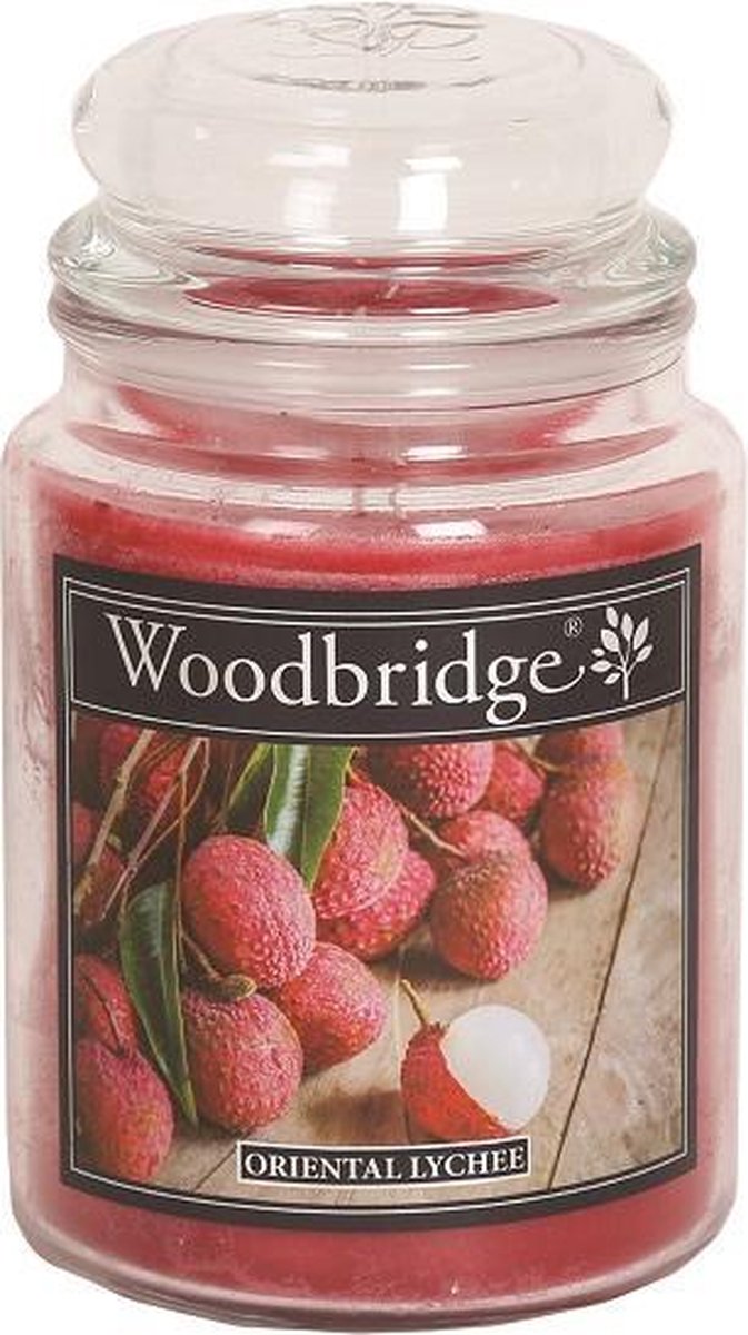 Woodbridge Oriental Lychee 565g Large Candle met 2 lonten
