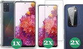 Samsung Galaxy S20 FE Hoesje Transparant Shock Case - 1x Samsung S20 FE Hoesje + 2x Screenprotector Glas + 2x Camera Screen Protector
