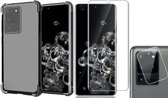Samsung Galaxy S20 Ultra Hoesje Transparant Shock Case - 1x Samsung S20 Ultra Hoesje + 1x Screenprotector + 1x Camera Screen Protector