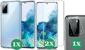 Samsung Galaxy S20 Plus Hoesje Transparant Shock Case - 1x Samsung S20 Plus Hoesje + 2x Screenprotector + 1x Camera Screen Protector