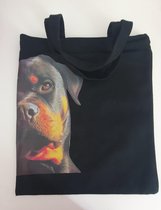 Evisa-Draag tas-Rottweiler afbeelding schoudertas stof, tasje met rits