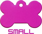 Hondenkeldertje - Dierenpenning | Classic Bone - Small- Pink | 28x18mm | tweezijdig graveren | Kwaliteit product