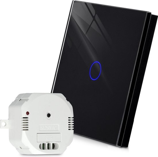 Draadloze schakelaar met eigen voeding Kit, Lichtschakelaar Batterijvrij, Draadloze Afstandsbediening voor Lampen, 150 Feet Operating Range, IP44 Waterproof, 2300W Receiver