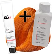 KIS haarverfset - 9K Extra licht koper  - haarverf & waterstofperoxide