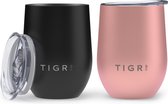 TIGR Coffee Cup To Go - Lot de 2 - Tasse Thermos - 350ML - Noir / Or Rose