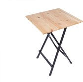 MaximaVida inklapbare vierkante statafel Berlijn 80 cm 3-laags blanke lak - FSC hout
