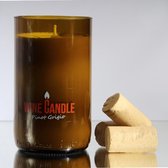 Vegan Zonnebloem Wax Geurkaars met Pinot Grigio geur - gegoten in een wijnfles - branduren: 60 uren _ Handgemaakt in Nederland