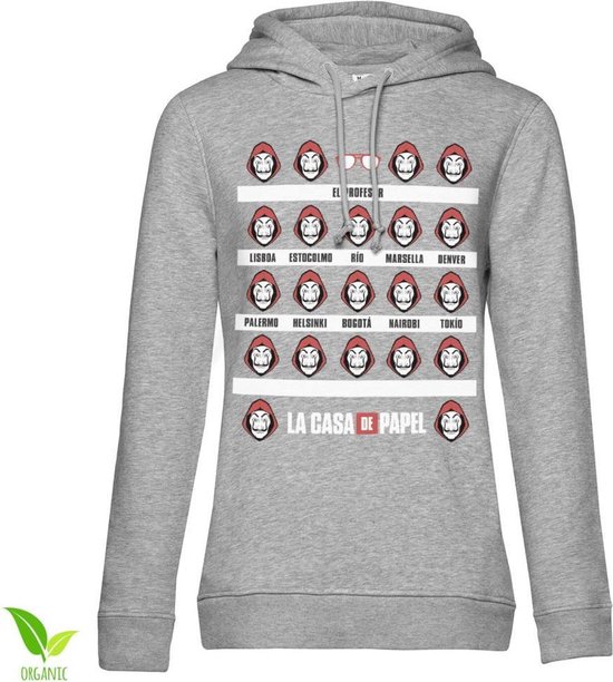 La Casa De Papel Hoodie trui L La Casa De Papel Grijs bol