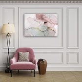 KEK Original - Marble Pink & Gold - wanddecoratie - 120 x 80 cm - muurdecoratie - Dibond 3mm - schilderij