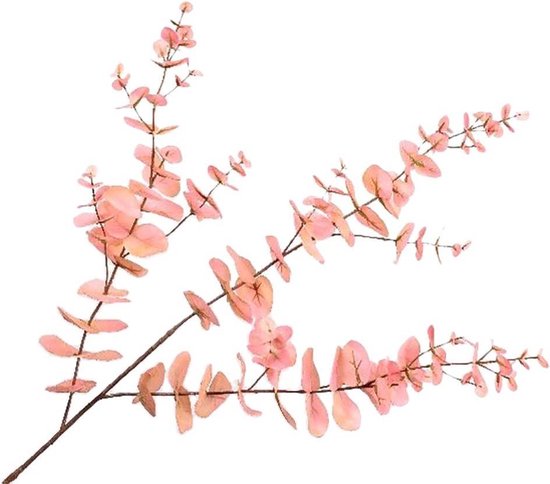Silk-ka Kunstbloem-Zijden Bloem-Eucalyptus Tak Tak Zijde Roze 105 cm