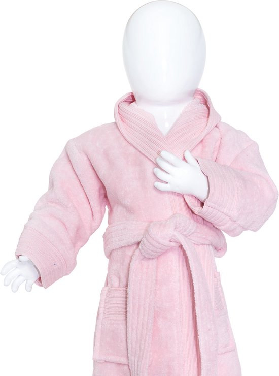 Peignoir bébé en éponge The One - Taille 98/110 - Peignoir - 100% Coton peigné - Rose clair