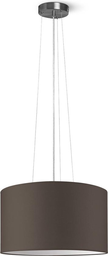 Home Sweet Home hanglamp Bling - verlichtingspendel Hover inclusief lampenkap - lampenkap 40/40/22cm - pendel lengte 100 cm - geschikt voor E27 LED lamp - taupe