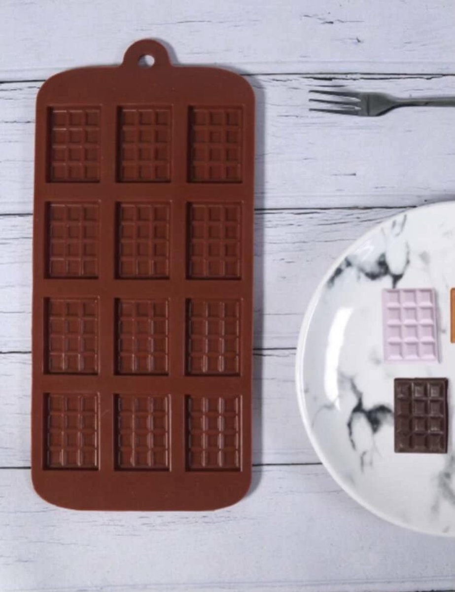 chocolade vorm - mal - bakvorm - chocoladereep - versiering - cadeau - keukentools - silliconen - bakplaat - bruin