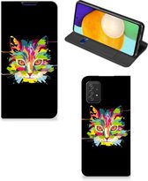 Smartphone Hoesje Geschikt voor Samsung Galaxy A03s Wallet Case Leuke Verjaardagscadeaus Cat Color