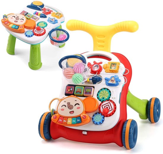 Baby loopwagen - Educatief babyspeelgoed - Looptrainer en tafel - 2 in 1