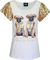 Verysimple • wit t-shirt met honden • maat 38 (IT44)