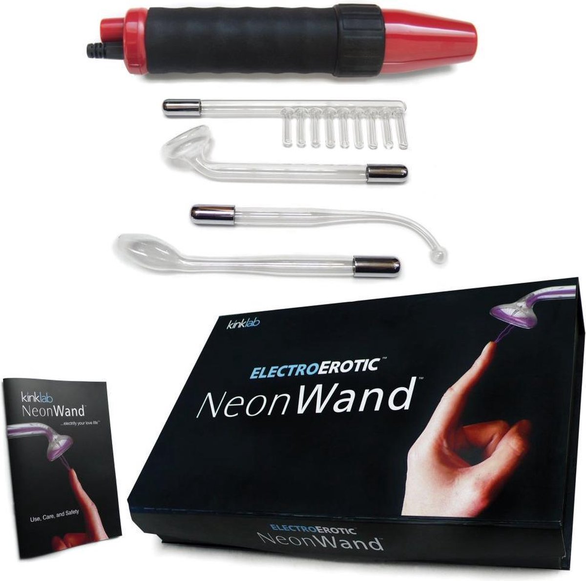 Kinklab Love Toy electronische stimulatie Neon Wand -black/red -Lila light Zwart/Rood