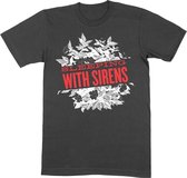 Sleeping With Sirens - Floral Heren T-shirt - S - Zwart