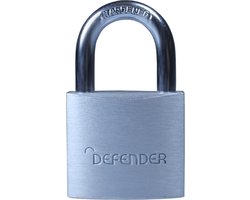 Defender Hangslot - Kofferslot - Aluminium - 30 mm - Zilver