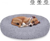 TBG™-Hond Bed Super Zachte Kennel Ronde Pluizige Kat Huis Warm Comfortabel Slapen Kussen Mat Sofa Wasbare Puppy Pluche Lightgray XXL