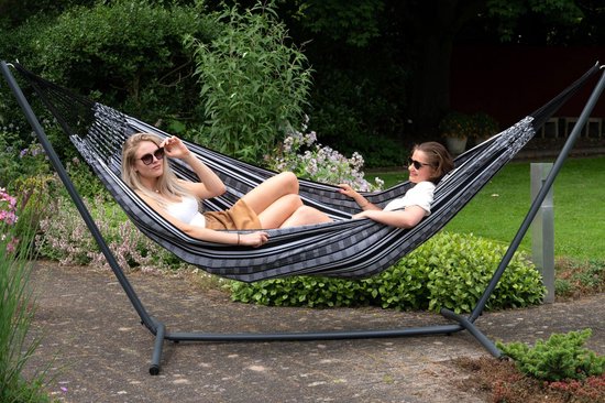 Hamac Double ' Comfort' Noir White - Zwart