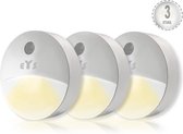 EYSLife® - LED Nachtlampje Stopcontact PRO - 3 Stuks - Original - Plug In - Met Dag en Nacht Sensor - Automatische Lichtdetectie - Voor Kinderen en Volwassenen - Wit