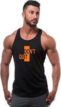 Zwarte Tanktop met “ Don't Quit / Do It “ print Oranje  Size L