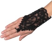 Boland - Paar Kanten handschoenen pols Florence Zwart - Volwassenen - Vrouwen - Can Can