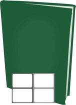 Rekbare boekenkaften A4 - Groen - 6 stuks inclusief grijze labels