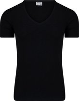 Beeren t-shirt diepe v-Hals Zwart - MT L