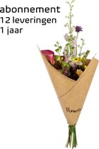 ABONNEMENT 1 jaar - Maandelijks 1 bezorging - DIY-boeket - Telkens een mix van losse snijbloemen met instructies