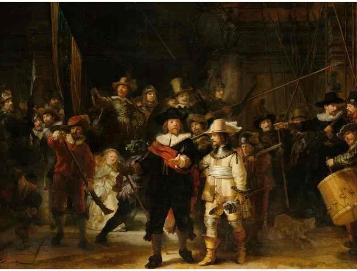Diamond painting - De Nachtwacht van Rembrandt van Rijn - Oude meesters - Geproduceerd in Nederland - 50 x 70 cm - dibond materiaal - vierkante steentjes - Binnen 2-3 werkdagen in huis