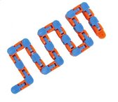 fidget ketting junior 27,5 cm oranje/blauw