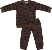 Little Indians pyjama Leopard katoen bruin - maat 9-12 maanden - zomerpyjama/ winterpyjama - junior - kids - baby - dreumes - peuter - slapen - bedtijd - leopardprint - luipaard -