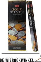 De Wierookwinkel – Doos - Wierook - Gold And Silver - Goud En Zilver - Goud - Zilver - Gold And Silver Wierook - Wierookstokjes Gold And Silver - (HEM) - Wierooksticks - Incense sticks - 6 Ko