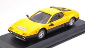 De 1:43 Diecast Modelcar van de Ferrari 512BB van 1976 in Geel en Zwart. De fabrikant van het schaalmodel is Beste Model. Dit model is alleen online verkrijgbaar