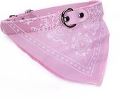 Roze halsband met bandana voor kleine tot middelmatige hond