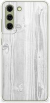 Telefoonhoesje Geschikt voor Samsung Galaxy S21FE Backcover Soft Siliconen Hoesje Wit Hout
