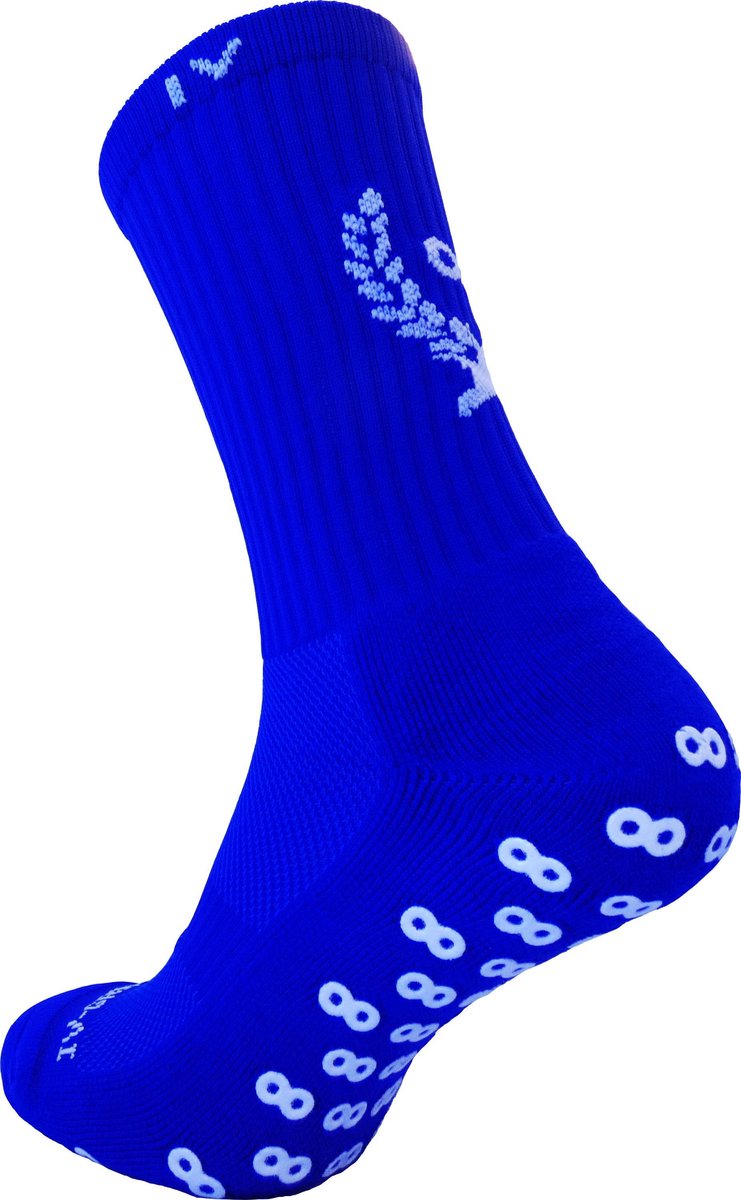 IV-Gripsocks® Blauw - Anti-slip sokken - Gripsokken voetbal blauw - sportsokken - one size (Maat 39-46) - 8 kleuren - compressie - prestatieverhogend - tennis - hardlopen - handbal - sporten - fitness - tennissokken - voetbal - running - padel