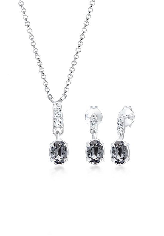 Elli - Sieraden Set - Dames sieradenset met kristallen in 925 sterling zilver - Dames