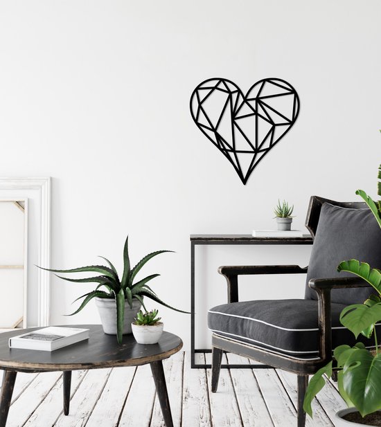 Décoration murale chouette géométrique Zwart MDF 410x547mm